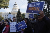 Protesters rally against proposed mass deportations at the California State Capitol