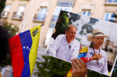 Venezuelans gather in support of Venezuelan opposition presidential candidate Gonzalez, in Madrid