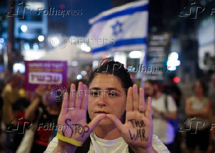 Protest against the government and to show support for the hostages who were kidnapped during the deadly October 7 attack, in Tel Aviv