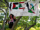 Pro-Palestinian protesters rally outside the White House ahead of the October 7 attack anniversary