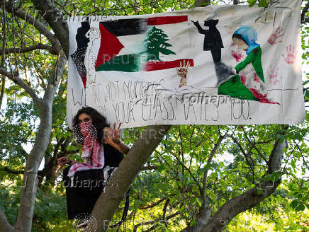 Pro-Palestinian protesters rally outside the White House ahead of the October 7 attack anniversary