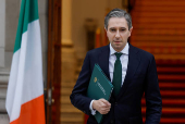 Taoiseach (Prime Minister) Simon Harris makes a statement at Government Buildings calling a General Election, in Dublin