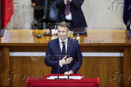 France's President Macron visits Chilean Congress in Valparaiso