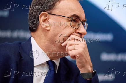 Governor of the Bank of England Bailey attends the biannual Financial Stability Report press conference, in London