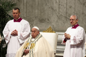 Pope celebrates a mass the day after elevating new cardinals, at the Vatican