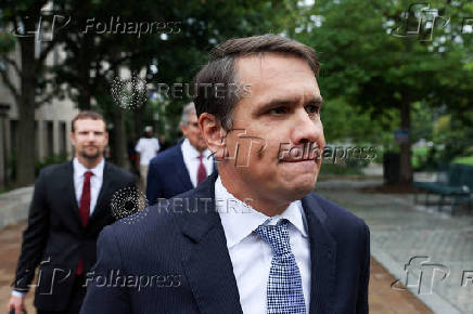 FILE PHOTO: Attorney Todd Blanche leaves after representing former U.S. President Donald Trump