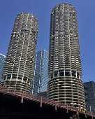 As torres Marina City, um dos cones arquitetnicos de Chicago, nos EUA