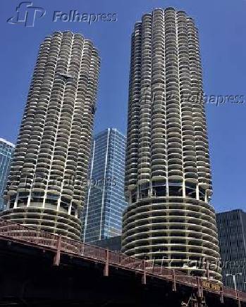 As torres Marina City, um dos cones arquitetnicos de Chicago, nos EUA
