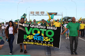 Manifestantes protestam a favor do governo Bolsonaro (ES)