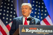 US President-elect Trump at House Republicans meeting in Washington, DC