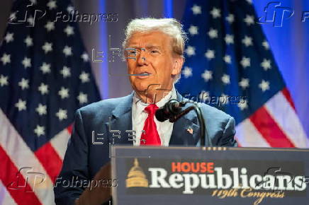 US President-elect Trump at House Republicans meeting in Washington, DC