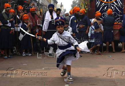 Sikh Religious procession to mark major Sikh festival Gurupurab