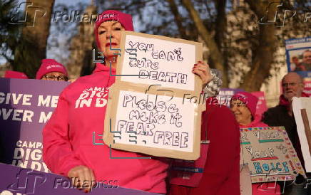 Demonstrations outside Parliament ahead of the Assisted Dying Bill