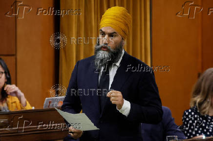 Canada's New Democratic Party leader Jagmeet Singh speaks during Question Period in the House of Commons on Parliament Hill in Ottawa