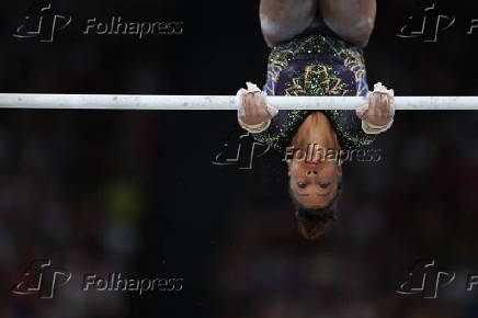 Rebeca Andrade no qualificatrio da ginstica artstica em Paris