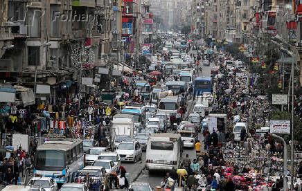 FILE PHOTO: A general view shows a crowd and shops at Al Ataba, a market in central Cairo