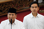 Indonesia's election commission officially announces Prabowo Subianto and Gibran Rakabuming Raka as the presidential election winners at General Election Commission (KPU) headquarters in Jakarta