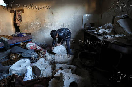 Aftermath of an Israeli strike on a school sheltering displaced people, in Gaza City