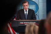 National Security Advisor Jake Sullivan speaks at a press briefing at the White House in Washington