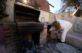 Outdoor kitchen made of cob survives Eaton Fire