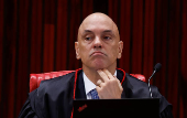 O ministro do STF Alexandre de Moraes durante sesso do TSE 