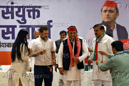Joint press conference by Rahul Gandhi and Akhilesh Yadav in Ghaziabad