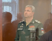 Detained Russian Deputy Defence Minister Timur Ivanov attends a court hearing in Moscow