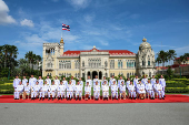 Thailand's Prime Minister Paetongtarn Shinawatra and her cabinet members at a group photo session in Bangkok