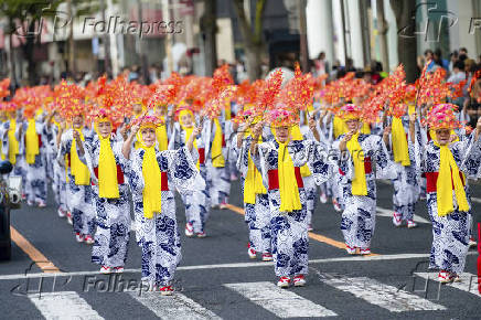 Desfile durante o Festival de Nagoya Matsuri, no Japo