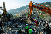 Aftermath of an Israeli strike, in the town of Almat