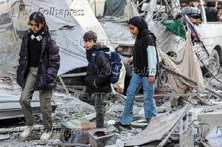 Aftermath of Israeli strike on a house in Nuseirat in the central Gaza Strip