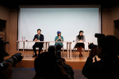 Min Hee-jin, CEO of HYBE's sub-label Ador, at a press conference in Seoul