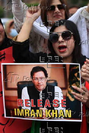 Protest rally demanding the release of Pakistan's former Prime Minister Imran Khan