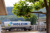 FILE PHOTO: A rail carriage is pictured at the Siggenthal plant of cement maker Holcim in Wurenlingen