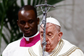 Pope Francis celebrates a Mass as part of World Youth Day, at the Vatican