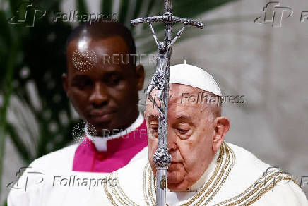 Pope Francis celebrates a Mass as part of World Youth Day, at the Vatican