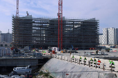 The Winter Olympics village construction site in Milan