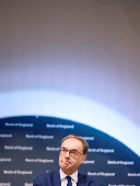 Governor of the Bank of England Bailey attends the biannual Financial Stability Report press conference, in London