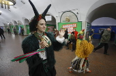 Ukrainian carol singers celebrate Christmas in downtown Kyiv