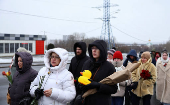 People mark first anniversary of Russian opposition leader Navalny's death at Moscow cemetery