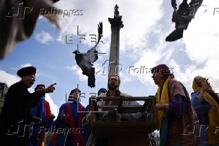 The Passion of Jesus 2024 open-air re-enactment in Trafalgar Square