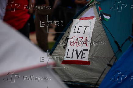 UCLA students set up a Gaza solidairty encampment