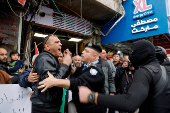 Palestinians demonstrate against Jenin camp shooting between security forces and militants, in Jenin