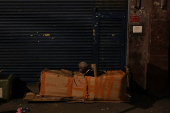 Anjos da Noite (Night Angels) NGO distributes food to homeless people on Christmas Eve in Sao Paulo