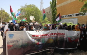 Rally in solidarity with Palestinian people, in Karachi