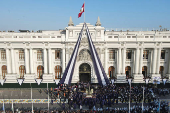 Catholic faithul celebrate the Lord of Miracles, in Lima