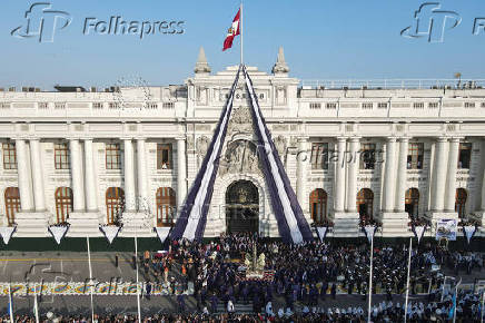 Catholic faithul celebrate the Lord of Miracles, in Lima