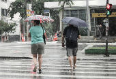 Chuva no centro de So Paulo