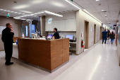 Medical staff work at the Chemotherapy Treatment Bay at AUBMC in Beirut