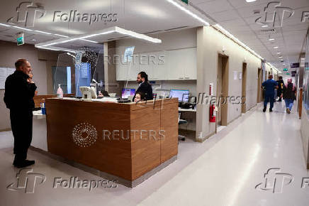 Medical staff work at the Chemotherapy Treatment Bay at AUBMC in Beirut